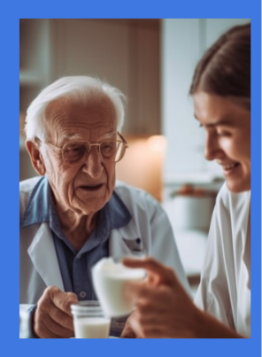 Elderly patient managing daily medication routine